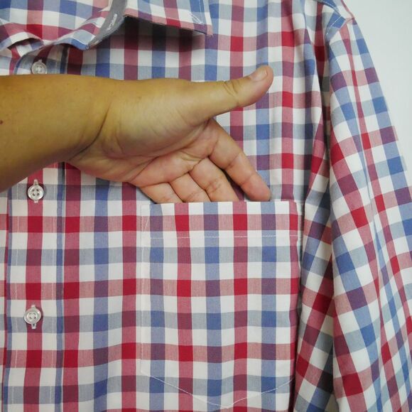 George Men’s Shirt Size 3XL Button Down Long Sleeve Classic Fit Plaid Shirt - Picture 5 of 12